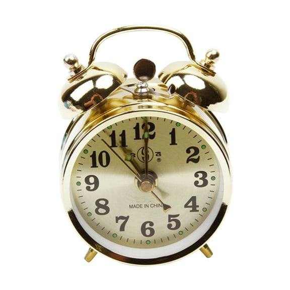 Mishuowoti alarm clock Metal Vintage Alarm Clock Extra Loud Manual Wind Up Analog Retro Backlight Gold One Size