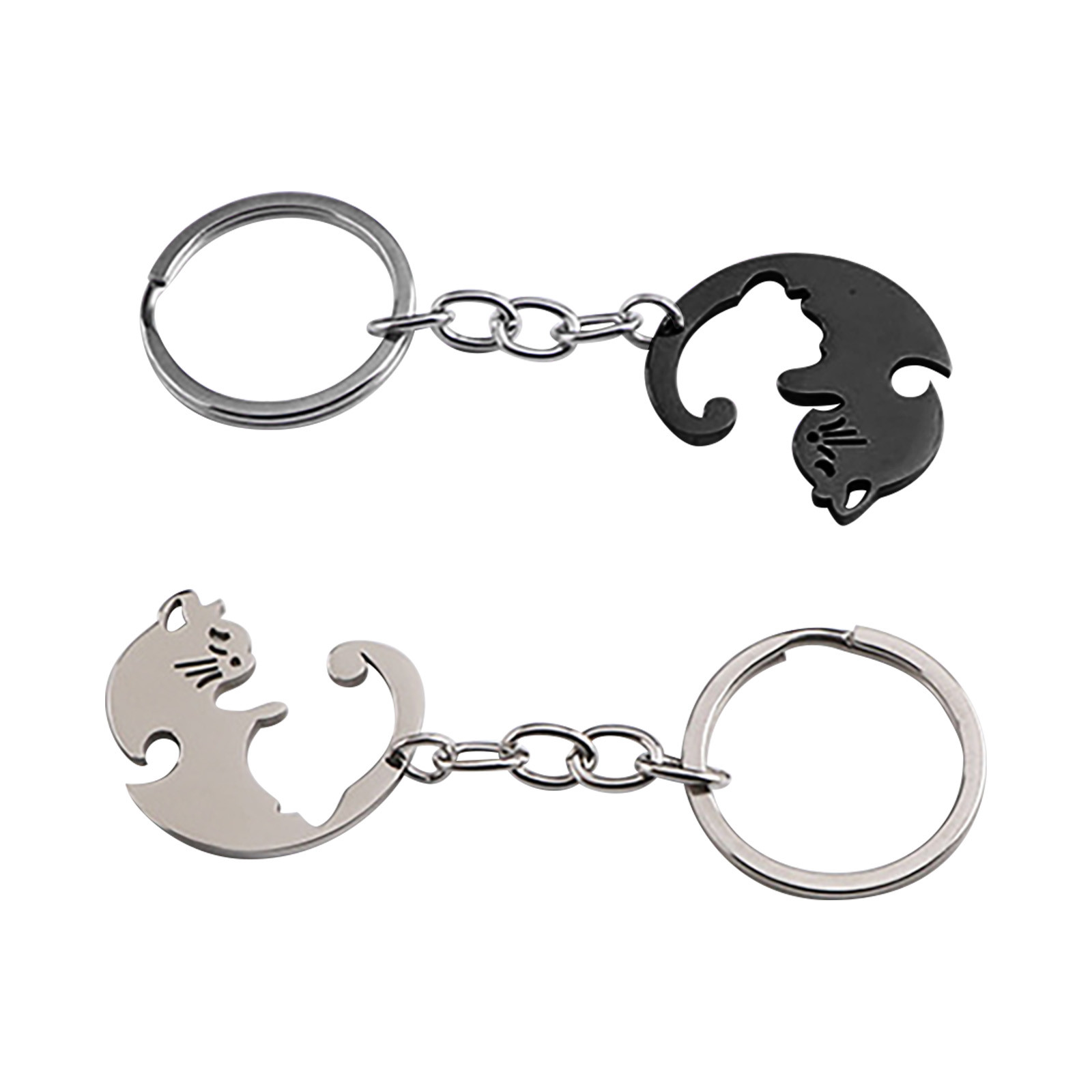 Mishuowoti keychain rings keychains for keys wallet Cat Couple Charm