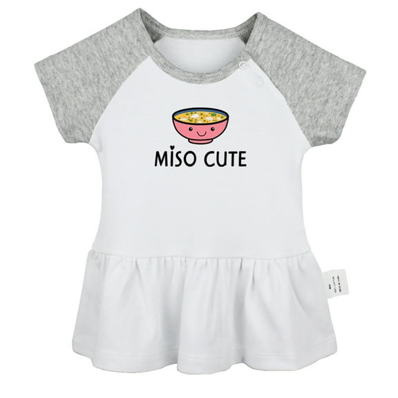 Miso Cute Novelty Dresses For Baby, Newborn Babies Skirts, Infant Princess Dress, 0-24M Kids Graphic Clothes (Gray Raglan Dresses, 0-6 Months)