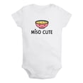 thumbnail image 1 of Miso Cute Novelty Rompers For Babies, Newborn Baby Unisex Bodysuits, Infant Jumpsuits, Toddler 0-24 Months Kids One-Piece Oufits (White, 0-6 Months), 1 of 4