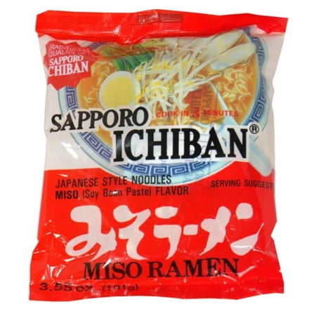 Sapporo Ichiban Ramen Noodles Miso Flavor 24 Count 3.55 oz