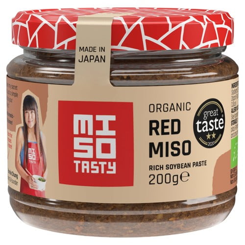 Miso Tasty Organic Red Aka Miso Cooking Paste 200g, British Import (Pack of 2)