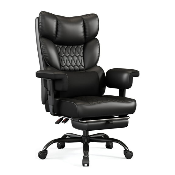 Misolant Big and Tall Office Chair, Computer Chair with Soft Adjustable Armrests, Ergonomic Gaming Chair with Breathable Linen Design, Executive Chairs with Footrest