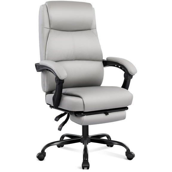 Misolant Big and Tall Office Chair with Footrest, High Back Desk Chair with Linkage Armrest, 90-155° Recline Executive Computer Chairs with Adjustable Height for Home