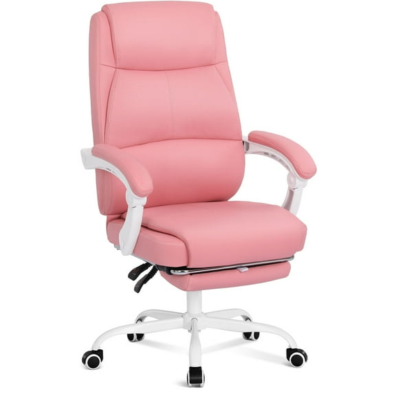 Misolant Big and Tall Office Chair with Footrest, High Back Desk Chair with Linkage Armrest, 90-155° Recline Executive Computer Chairs with Adjustable Height for Home