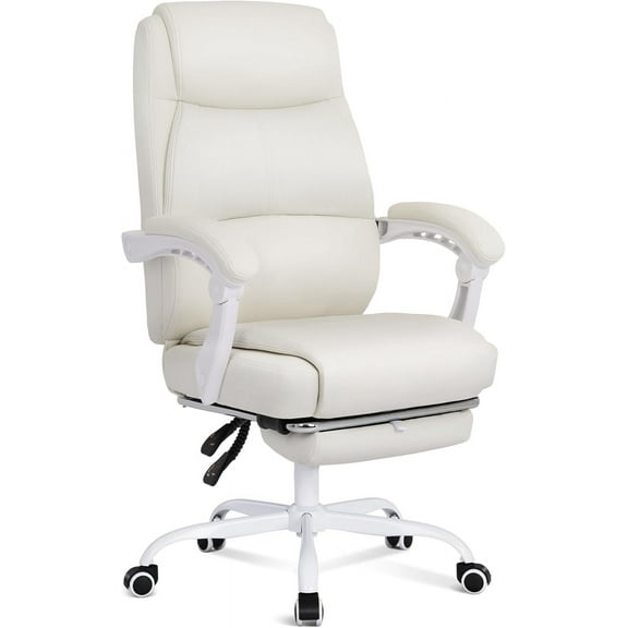 Misolant Big and Tall Office Chair with Footrest, High Back Desk Chair with Linkage Armrest, 90-155° Recline Executive Computer Chairs with Adjustable Height for Home