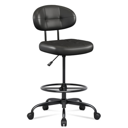 Misolant Tall Office Chair for Standing Desk, Drafting Chair with Foot Ring, PU Leather Recline High Office Tall Desk Chair with Adjustable Lumbar Support