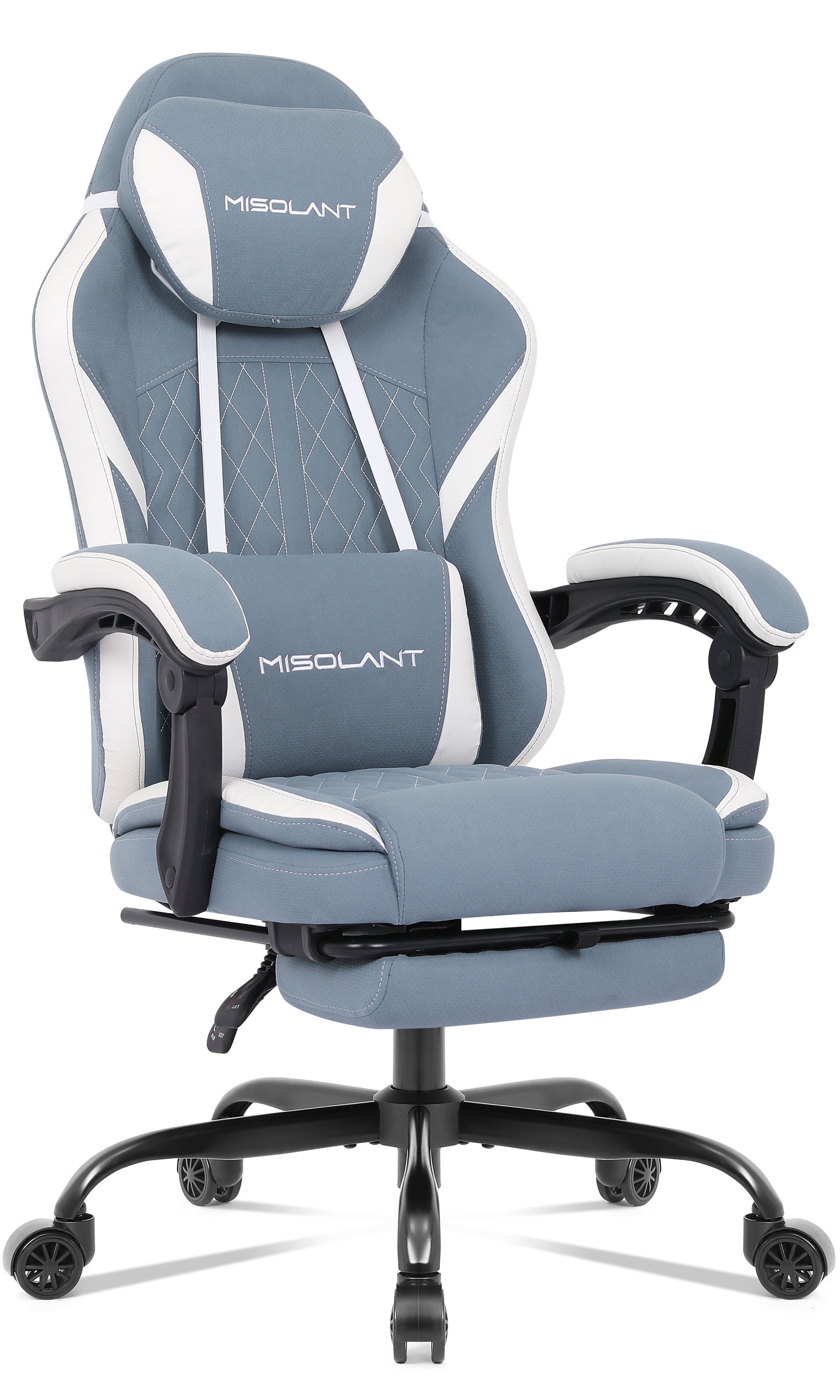 Misolant Gaming Chair with Footrest, Ergonomic Gamer Gear Gaming Chair for Adult with Lumbar Massage