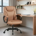 thumbnail image 1 of Misolant Office Chair, Executive Desk Chair, PU Leather Comfortable Executive Chairs with Fixed Armrest, Adjustable Height, Rocking Function, 360° Swivel Wheels, 1 of 6
