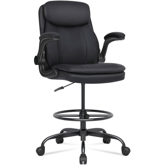 Misolant Tall Office Chair, Drafting Chair for Standing Desk, Executive Chair with Adjustable Height and Flip-up Armrest, Leather Drafting Chair, High Office Chair for Counter Height Desk