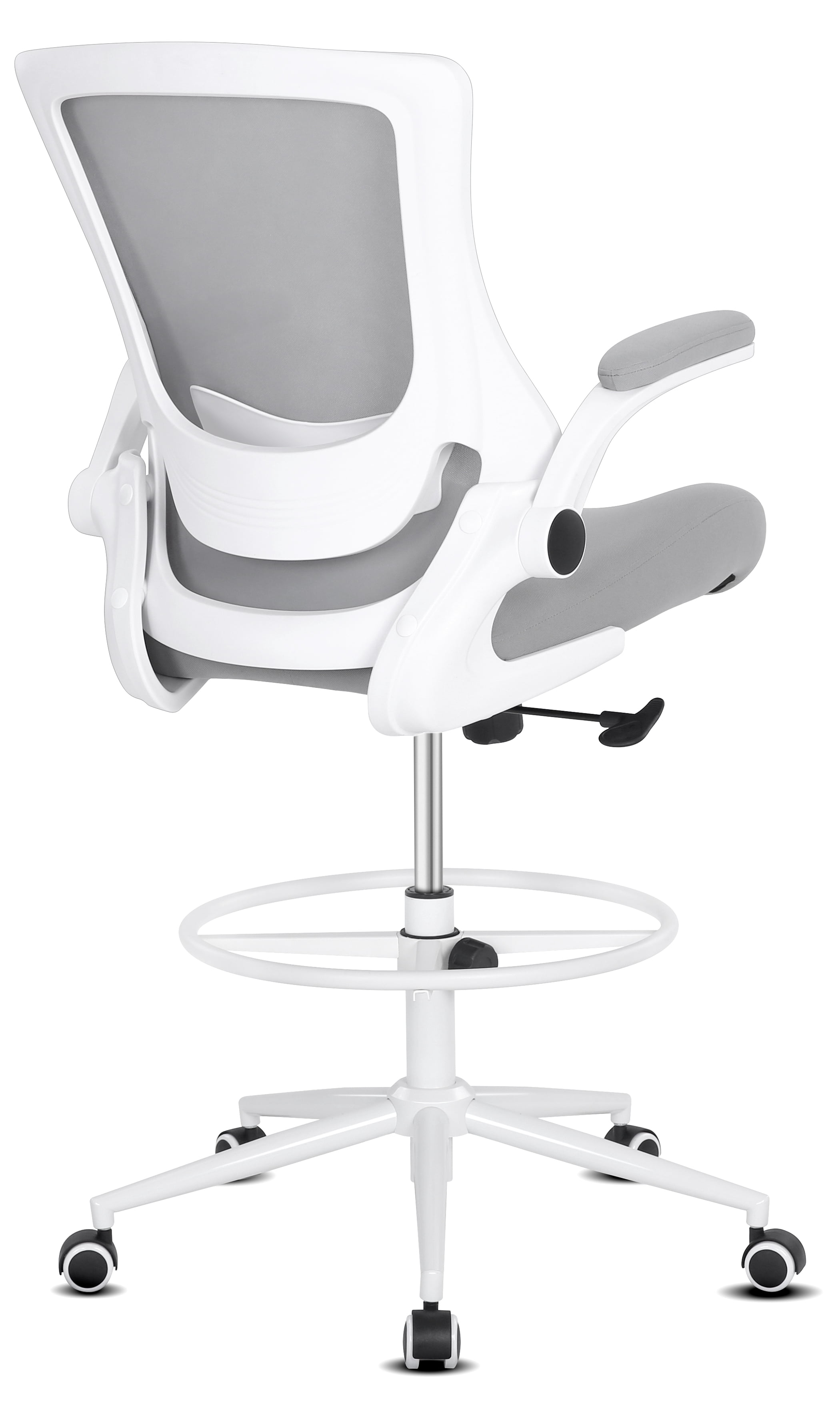 Misolant Tall Office Chair for Standing Desk, Drafting Chair with Foot Ring, PU Leather Recline High Office Tall Desk Chair with Adjustable Lumbar Support