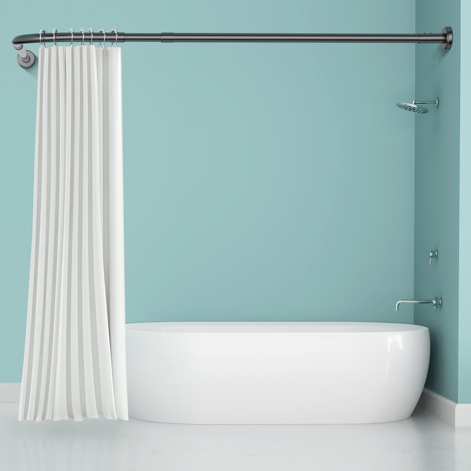 Misounda Shower Curtain Rod, Adjustable Telescoping 304 Stainless Steel