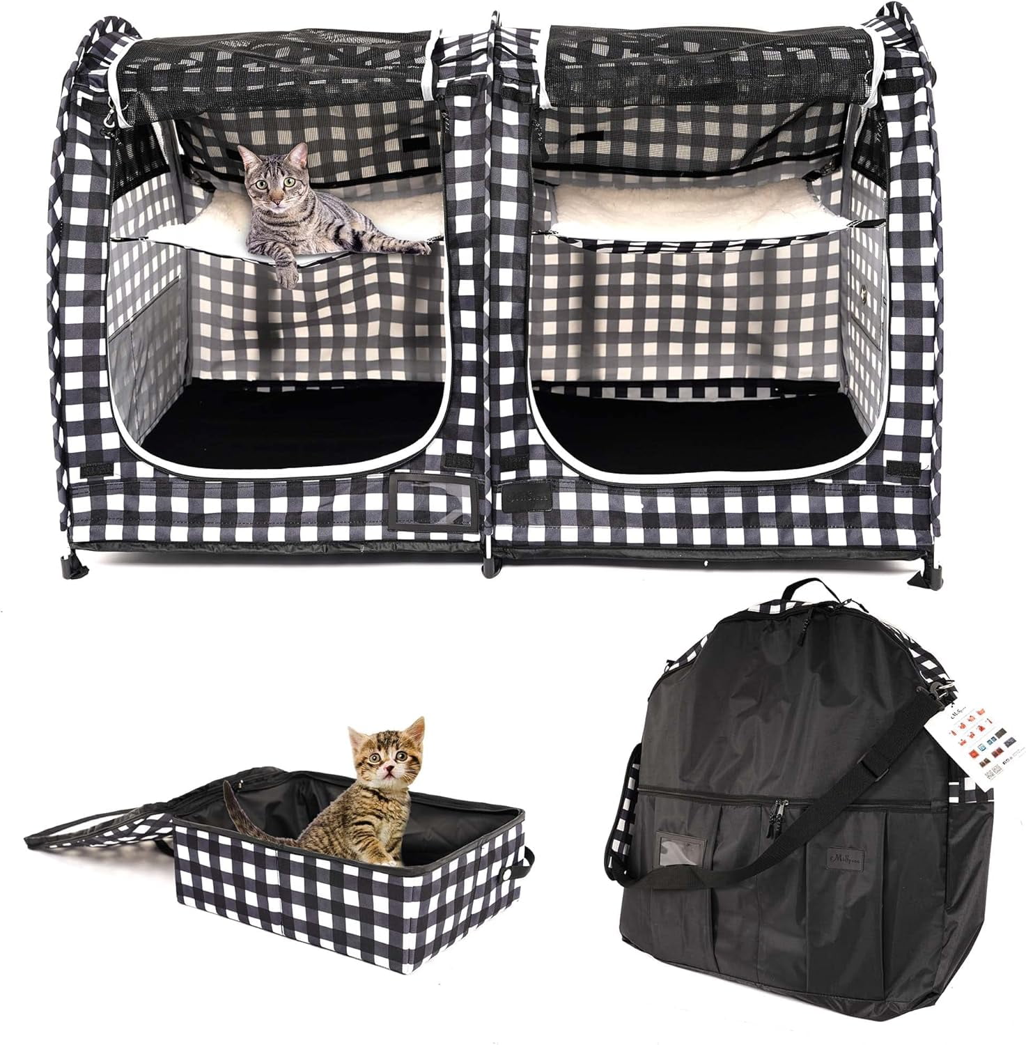 Photo inspiration: Dog Crate With A Hammock Reference: Mispace Portable Twin Compartment Show House Cat Cage Condo