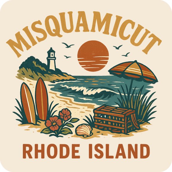Misquamicut Rhode Island Keepsakes Souvenir Vinyl Sticker – Destination Travel Keepsake Collectible (3-Inches Wide)