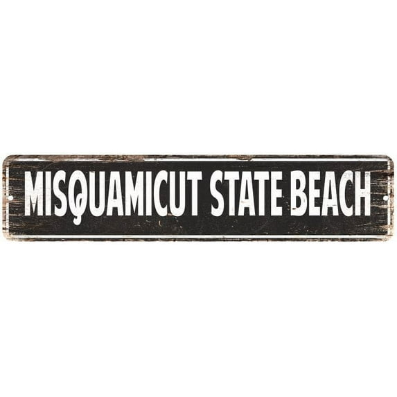 Misquamicut State Beach Vintage Look Gift Metal Sign 4x18 104180008323