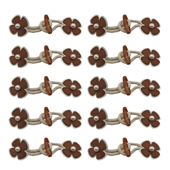 Misright 10 Pcs Sew-On Toggles Closures with Horn Button for Coat Clothing Sweater