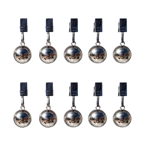 Misright 10Pcs Heavy Duty Tablecloth Weights Rusts Proof Metal Ball with Clip Gift