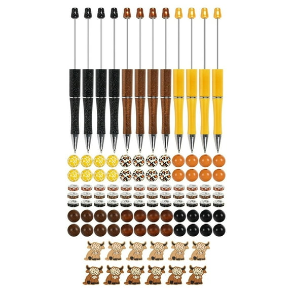 Misright 12x Cute Yak Beadable Pens DIY Pen Making Kits Beadable Ballpoint Pen
