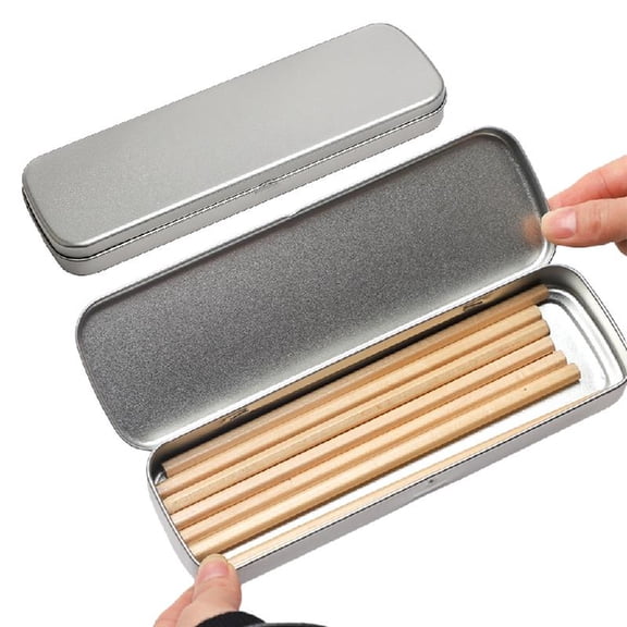 Misright 2 Pcs Simple Pen Box Pen Holder Pen Case Pencil Box Metal Storage Box
