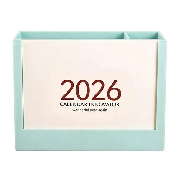 Misright 2026 Desk Calendar Pen Holder Set with Planner Pages for Efficient Home Organization