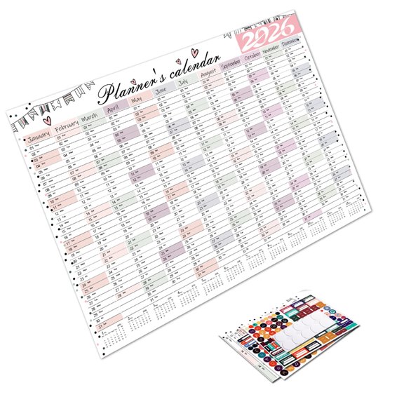 Misright 2026 English Wall Calendar For Language Learners Daily Practice Use Premium Recycled Paper Easy Mount