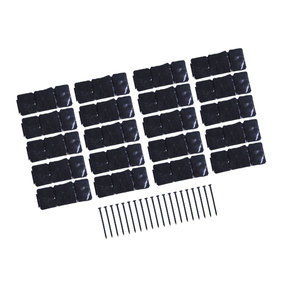 Misright 20Pcs Plastic Garden Retaining Fence Stone Look Border Panels Garden Edging