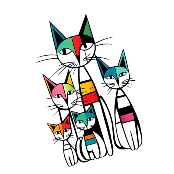 Misright 2D Iron Flat Cats Wall Hanging Art for Living Room Bedroom Hallway Decors