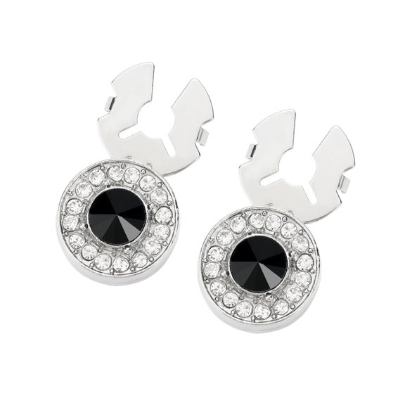 Misright 2Pcs Alloy Snap On Button Embellished With Stylish Stone