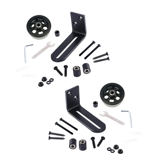 Misright 2set Door Bottom Sliding Door Roller Adjustable Sliding Barn Door Guide