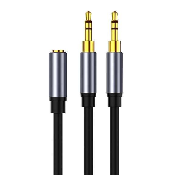 Misright 3.5mm Female to 2 Dual 3.5mm Male AUX Audio Splitter Cable Headset to PC