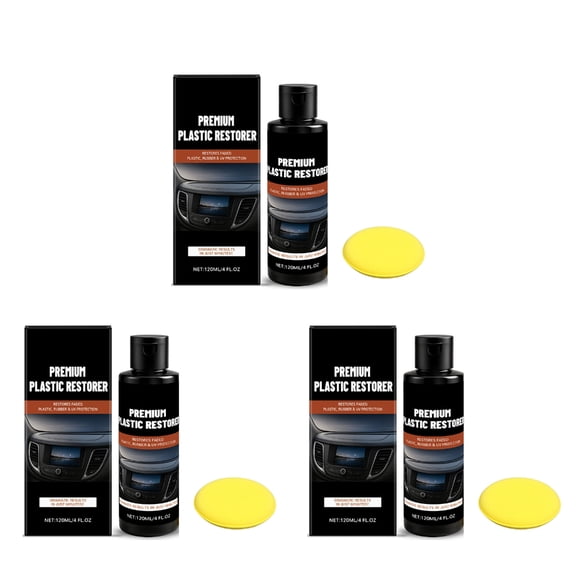 Misright 3 Bottles Plastic Renewal for Fade Surfaces Safe Solution for Car Interiors