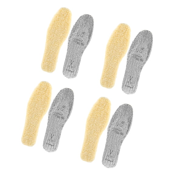 Misright 4 Pairs Thermal Aluminum Foil and Faux Lamb Wool Shoe Insoles for Extreme Warmth and Comfort