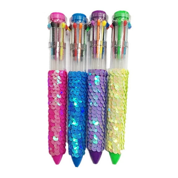 Misright 4 Pcs 0.7mm Shuttle Pen Multicolor Ballpoint Pen Retractable Ballpoint Pen