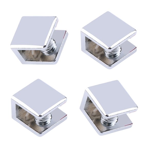 Misright 4pack Coppers Glass Shelf Brackets for Wine Cabinet Display Case Support
