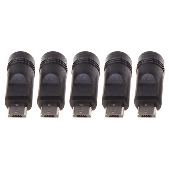Misright 5 Pcs 5.5x2.1mm Female Jack to Micro USB Male Plug for DC Power Connector Adapte