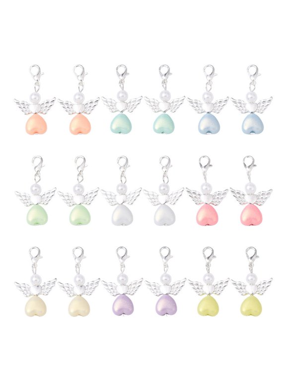 50Pcs Angel Pendant Keychain Angel Charm Keyrings Backpack Accessories