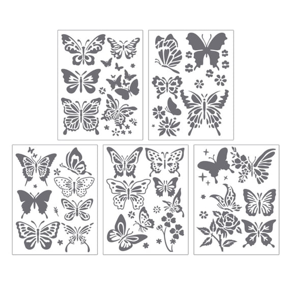 Misright 5Pcs Butterfly Flower Painting Templates for Craft Making Wood Sign Wall Art