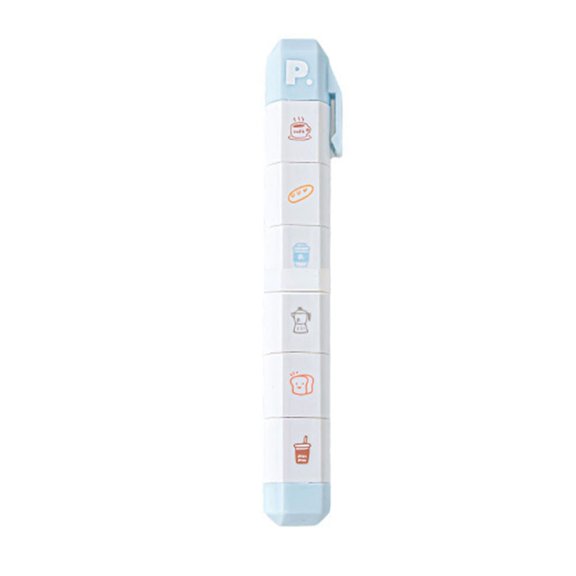 Misright 6 Pattern in 1 ABS Stamp Pen For Planner Diaries Scrapbooking Card Making