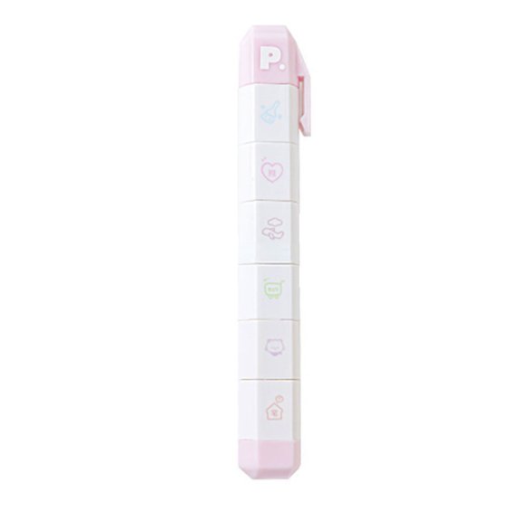 Misright 6 Pattern in 1 ABS Stamp Pen For Planner Diaries Scrapbooking Card Making