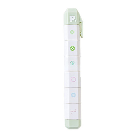 Misright 6 Pattern in 1 ABS Stamp Pen For Planner Diaries Scrapbooking Card Making