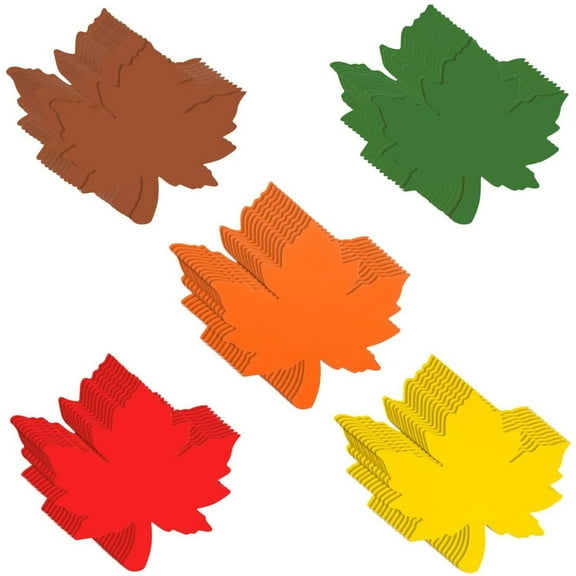 Misright 60pcs Thanksgiving Paper Cards Maple Leaf Cutouts Party Supplies Craft