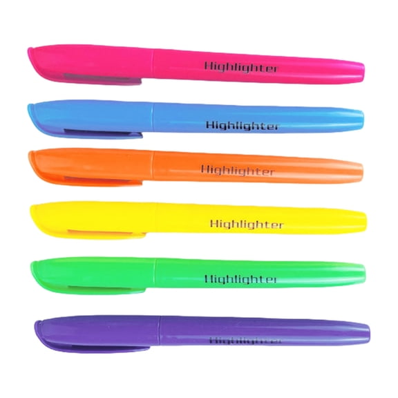 Misright 6Pcs Chiseled Tip Highlighter Fluorescent Highlighter Marker Pen for Planner