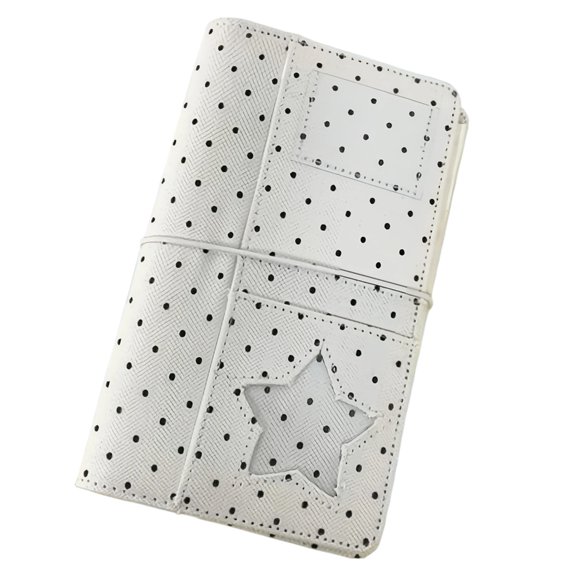 Misright A6 Dotted Pattern Notebook With 6-Rings Binder Cover 45 Sheets Unruled Paper