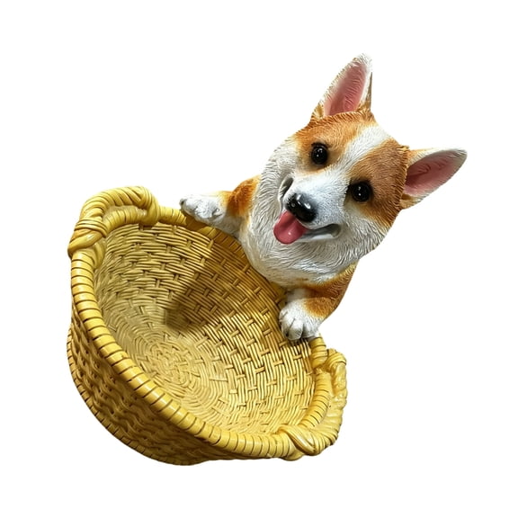 Misright Accent Basket for Keys and Mail with Animal Figurine Tabletop Detail