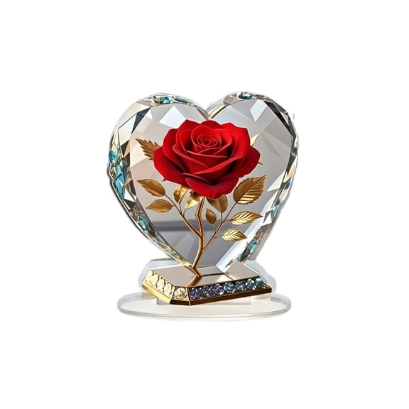Misright Acrylic Heart Sculpture Statue for Home Desk Decor,