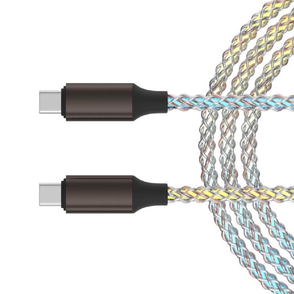 Misright Aluminum USB C To C Cable 66W Quick Charge LED Lighting Braided Cord