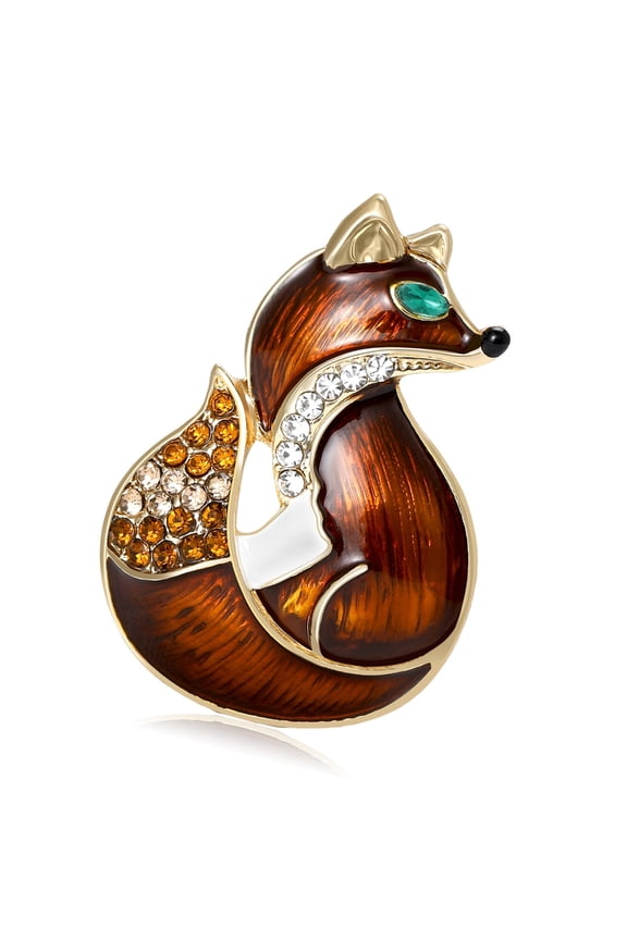 Animal Shaped Crystal Brooch Fashionable Women Accessory Gift for Friends