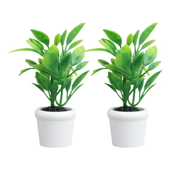 Misright Artificial Foliage Leaf Miniature Plant For Dollhouses Setup Plastic