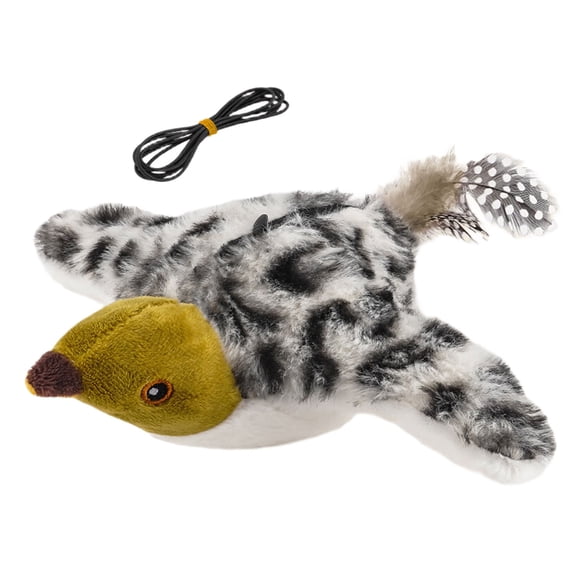 Misright Automated Electric Cats Toy with Bird Simulators Motion Activated Safe Plush USB Rechargeable Quiet