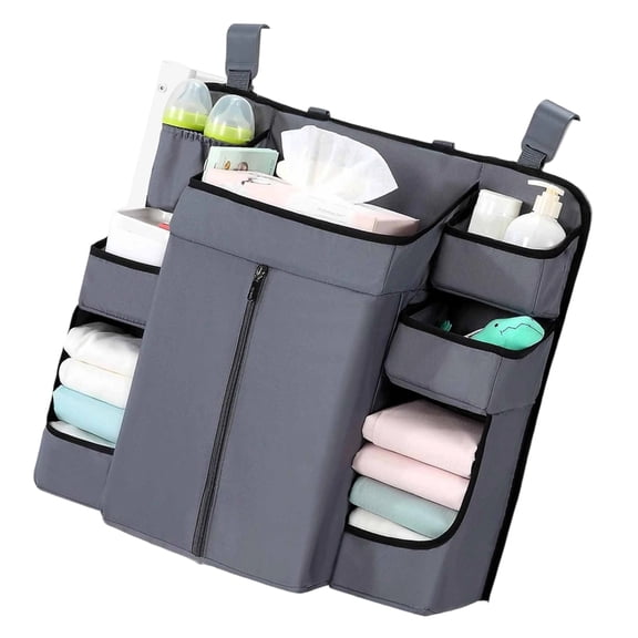 Misright Baby Bedsides Organizers with Reinforced Pockets Durable Cloth for Parenting Needs